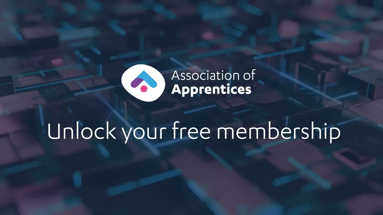 Association of Apprentices logo with headline "Unlock your free membership"